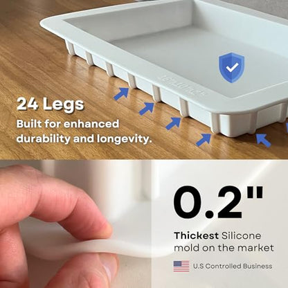 Alaskey® Large Premium Rectangular Resin Table Silicone Mold 16"x10" | Durable, Reusable, No Seal Required | Large Epoxy Resin Mold for DIY River Table, Coffee Table, Cutting Board, Charcuterie Crafts - size: 16"x10"