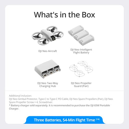 DJI Neo Three-Battery Combo, Mini Drone With 4K UHD Camera for Adults - style: DJI Neo Three-Battery Combo (Controller-Free)