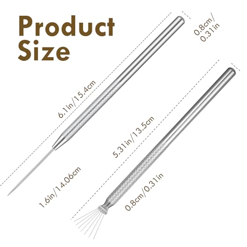 4 PCS Clay Needle Tools Polymer Pottery Clay Sculpting Tools Stainless Steel Carving Modeling Tool Wire Texture Tool for Ceramic Polymer Pottery Clays Sculpting, Texturing, Modeling