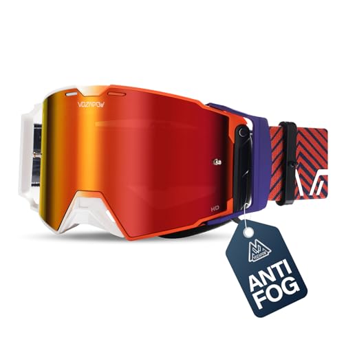 Motocross Goggles Anti-Fog Motorcycle Protective Eyewear for Men - color: Red