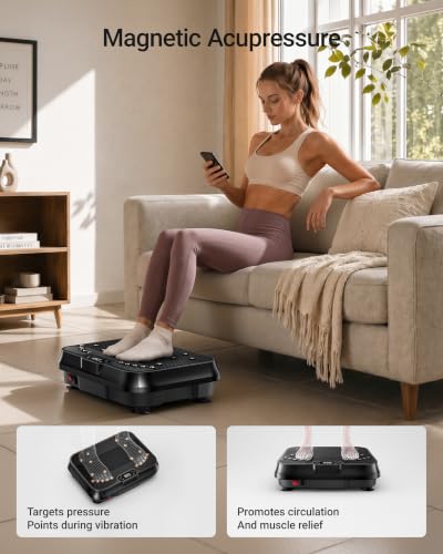 Vibration Plate Exercise Machine Vibrate Platform Full Body Skaking Fitness - color: Jet-Black