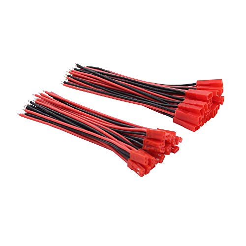 20pairs 22awg 2 Pin JST Connector Male Female Plug 10cm Silicone Wire for LED Lamp Strip RC Toys BEC Battery(Pack of 20)