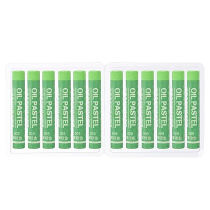 PATIKIL Yellow Green Oil Pastels, 12Pcs Soft Oil Crayons Creamy Pastels Stick Art Supplies for Art Painting Drawing Blending Graffiti for Artists Beginners - color: Yellow Green