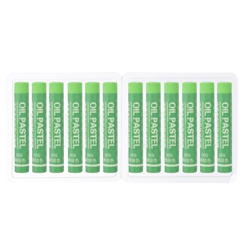PATIKIL Yellow Green Oil Pastels, 12Pcs Soft Oil Crayons Creamy Pastels Stick Art Supplies for Art Painting Drawing Blending Graffiti for Artists Beginners - color: Yellow Green