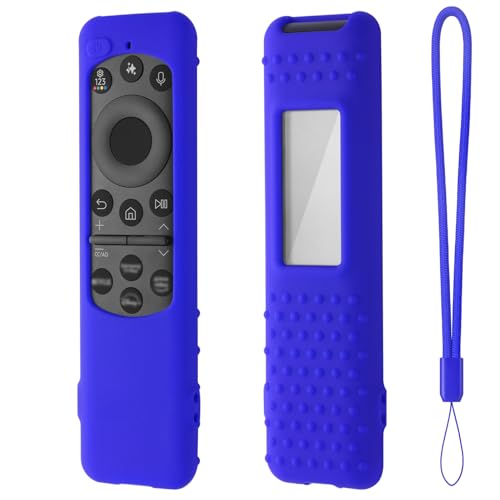 Hi Color Silicone Cover for 5.5 INCH Samsung TM2560E Solarcell Remote 2025 Compatible with TM2360E BN59-01432A Samsung TV Remote Soft Anti-Slip Light Weight Silicone Case Sleeve (Blue) - color: blue