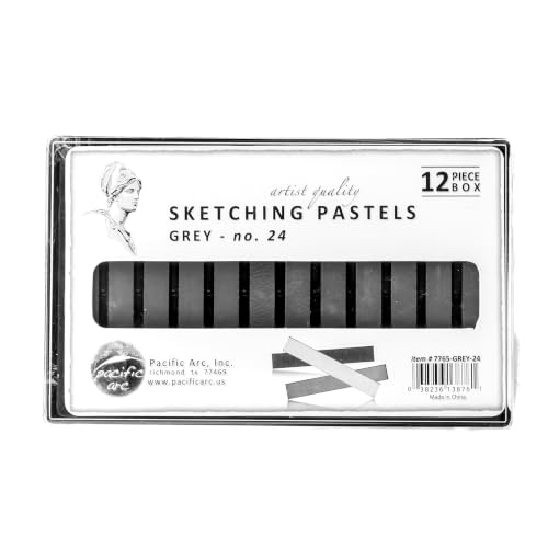 Pacific Arc - Sketching Pastel Set, 12-piece – Grey 24 – Blending & Shading - color: Grey 24