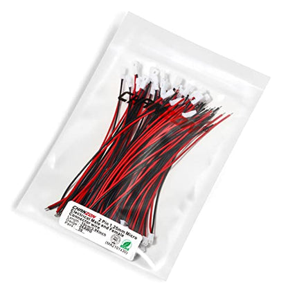 Chanzon 30 Pairs JST1.25mm 2 Pin Micro Plug Connector UL1007 Wire - size: 10cm