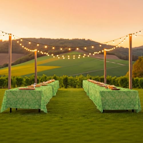 Oudain 54 Inch x 100 ft Meadow Green Grass Tablecloth Roll with Cutter Box - style: Green Grass