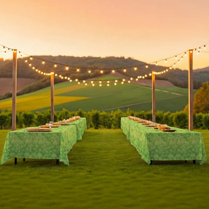 Oudain 54 Inch x 100 ft Meadow Green Grass Tablecloth Roll with Cutter Box - style: Green Grass