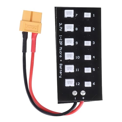 Charging Board for JST-PH 2.0 1S 3.7V 7.4V - Parallel Charger Board Compatible with Bla-de 130X for MCP X BL for UMX, 12 Batteries Simultaneously