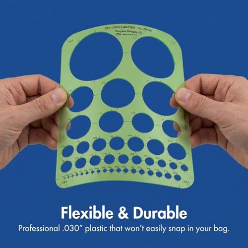 Alvin, Circle Guide Template, 44 Circles, 7 inches x 9.25 inches x .030 inches - style: 44 Circle Guide Template