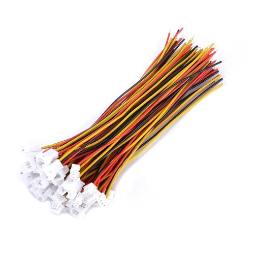 YWBL-WH JST Connector Wire, 20Pcs 3Pin JST1.25 Right Angle Male Female Plug Kit with 100mm Tinned Copper Wires for Circuit Board Connection in RC Drones LED Strips - size: 3Pin