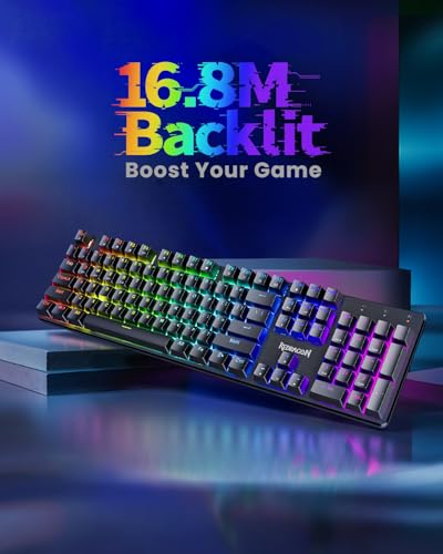 Redragon K671KS Wireless Mechanical Gaming Keyboard, Tri Mode BT/2.4G/USB-C Hot Swappable Custom Keyboard, RGB Backlit Computer Gaming Keyboards, PBT Keycaps, Programmable for PC/Tablet/MAC - color: Deep Black