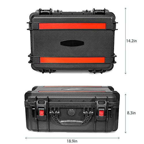 Waterproof Hard Shell Case with DIY Customizable Foam Insert 19 x 14 x 8in - color: Black
