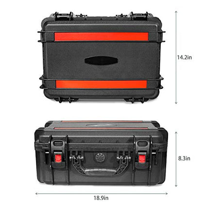 Waterproof Hard Shell Case with DIY Customizable Foam Insert 19 x 14 x 8in - color: Black