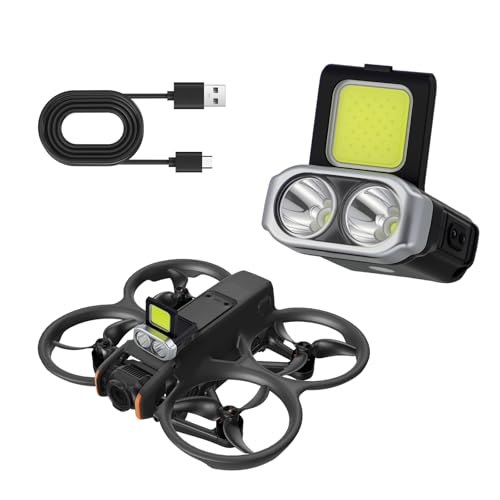 Drone Searchlight Kit for DJI Avata 2, FPV, Flip, Neo | 4-Mode Integrated LED Spotlight System for Night Flying Tactical Spotlight for Mini 4 Pro/Avata 2/Air 3S/Mavic 3 /Mini 3 Pro Accessories (Black)