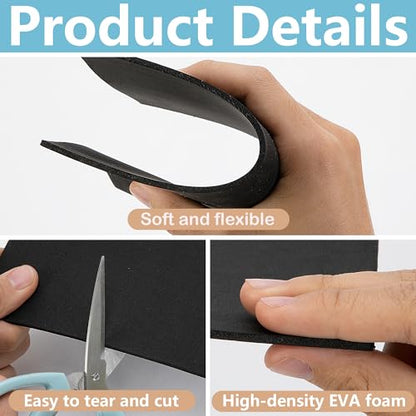 8 Pcs Embroidery Foam 3D Puff Foam, 3mm Thick EVA Foam Sheets for Crafts - color: Black - 8Pcs