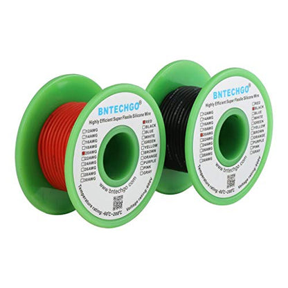 BNTECHGO 20 AWG Silicone Wire Red Black 25ft Stranded Tinned Copper Wire - size: 20 Gauge, 25ft per color