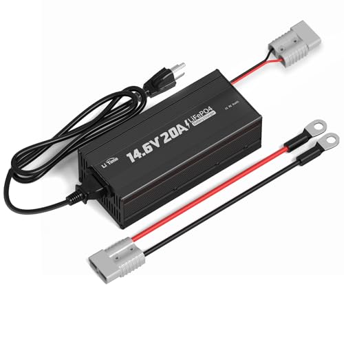 LiTime 12V 20A Lithium Battery Charger, 14.6V Output AC-DC, 0V Activation