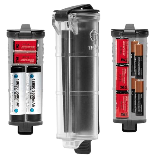 Thyrm CellVault XL Waterproof Battery Storage Case: AA, AAA, CR123, 18650 - color: Clear