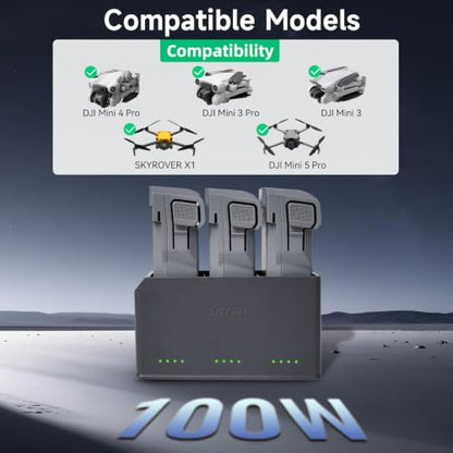 LKTOP 100W Mini 5 Pro Battery Charging Hub for DJI Mini 5 Pro/4 Pro/3 Pro/3