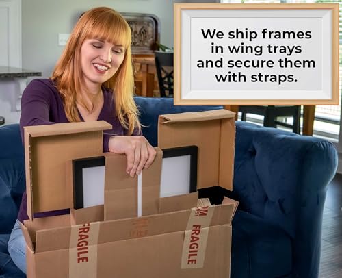 14x22 Shadow Box Frame Black Wood | with a 3/4" Usable Display Depth | Includes a Black Real Suede Texture Acid-Free Backing Board, UV Resistant Acrylic, and Hanging Hardware