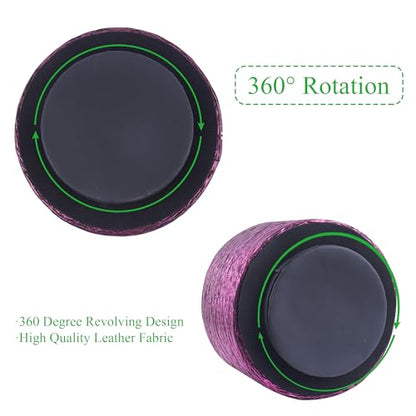 Round Leather Art Supply Organizer,Remote Control Holder,360-degree Rotating Pen Organizer with 4 Compartments(1-Light Tree Pink) - color: 1-Light Tree Pink