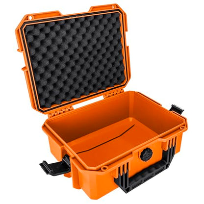 Eylar 13.8" Intact Series Compact Hard Camera Case, Lightweight and Durable Stacker Design with Foam - color: Orange
