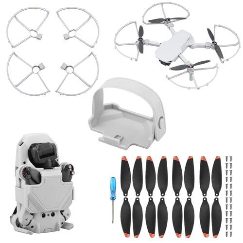 Propeller Guard+16PCS Propeller Blade +Propeller Holder Starp for DJI Mini 2 Mini 4K/Specta Drone,Light Weight Props Guard Bumper for Mavic Mini SE Drone Protective Accessory