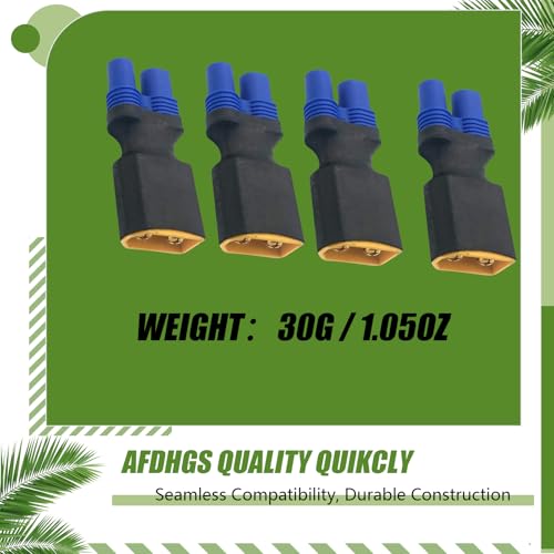 4pcs XT60 Male to EC3 Female Connectors - No Wires Adapter for RC LiPo Batteries and Chargers