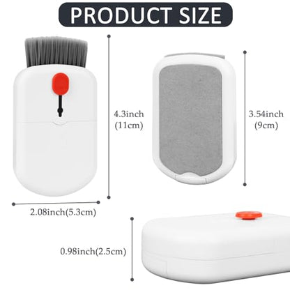 ZUFECY 6-in-1 Keyboard Cleaning Kit, White Keyboard Brush & Microfiber Pad, Multi-Tool for Electronics, Office & Gaming Setups