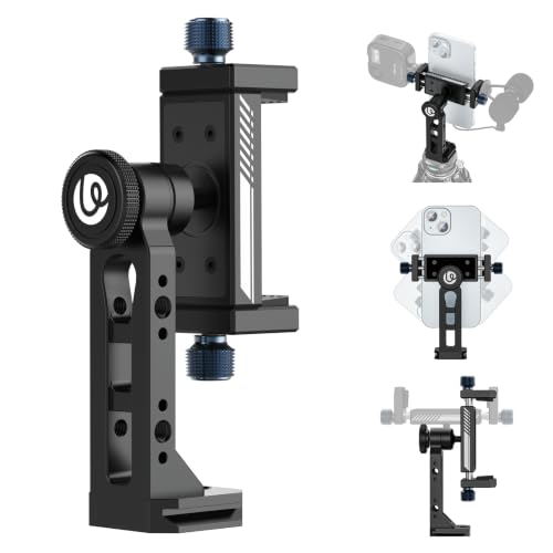 Ulanzi MA53 Universal Phone Tripod Mount Clamp, Metal with Dual Cold Shoes