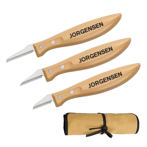 Jorgensen 3-Piece Wood Carving Tool Set with Stainless Steel Knives