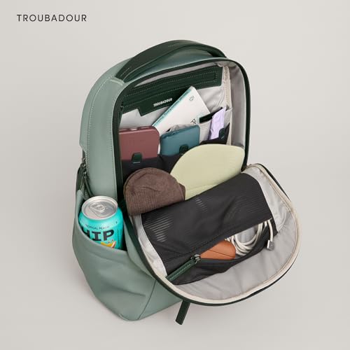 Troubadour Apex 4.0 Compact - 16L Premium Laptop Backpack - Ergonomic & Water Resistant - Designed for Work and Travel - Green Smoke - color: Green Smoke