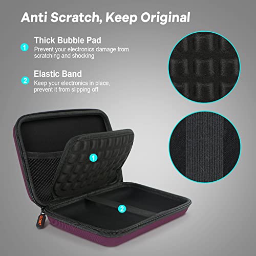 Shockproof Hard Shell Carrying Case, Large Capacity Storage Pouch Bag - color: Z Black and Deep Purple