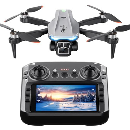 Drone with Camera for Adults, Brushless Quadcopter with Screen, 2 Batteries