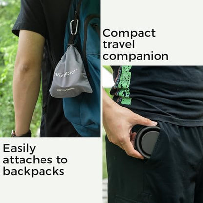 TakeToday Collapsible Cup 8 oz, Foldable with Lid for Travel, Charcoal - color: Charcoal