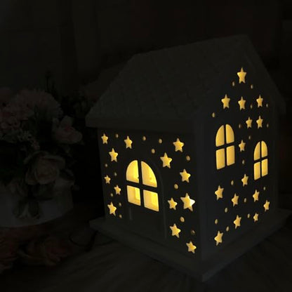 Christmas House Desktop Decoration Epoxy Resin Silicone MoldS0449+S0117-1-4