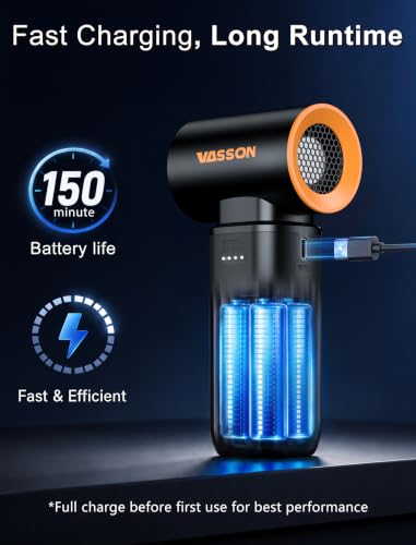 VASSON Compressed air Duster High-Speed Brushless Motor, 3-Speed Adjustable