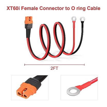 ELFCULB XT60i to O Ring Terminal Cable 10AWG 2FT for Power Stations - color: 10AWG, size: 2FT