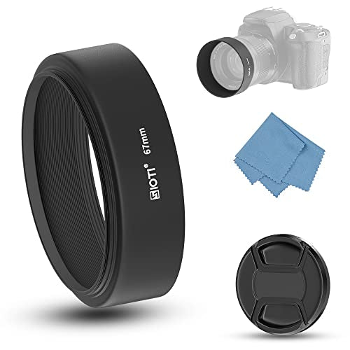 SIOTI 67mm Lens Hood, Oxidation Matte Anti Reflective Treatment, Aluminum Alloy, with 1 * 72mm Lens Cap, Compatible with Sony/Canon/Nikon/Fuji etc >50mm Camera Lens - color: Medium Telephoto-Tubular, size: 67mm