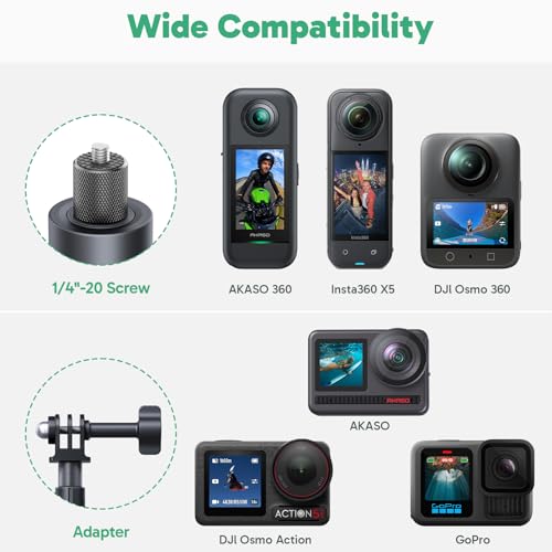 AKASO 47.2"/120cm Invisible Selfie Stick Tripod for 360 Action Camera