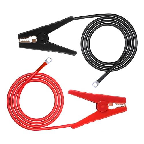 12 awg 3.7 Ft Electric Fence Jumper Leads Cable with Crocodile Clip,Fencing System Wire, Energizer Connector,Updated Version Solar Electric Fence Connector - size: Electric Fence Connector