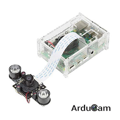 Arducam Day-Night Vision for Raspberry Pi Camera, Automatic IR-Cut Switching All-Day Image All-Model Support, IR LED for Low Light and Night Vision, M12 Lens Interchangeable, OV5647 5MP 1080P