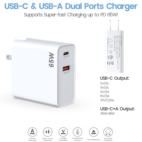 PD 65W USB C Fast Charger for DJI Mini 4K, Neo, Air 3S, 2 SE Drones, White - color: White, size: 65w / 6.6ft