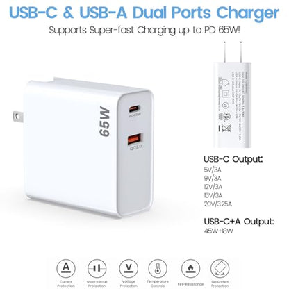 PD 65W USB C Fast Charger for DJI Mini 4K, Neo, Air 3S, 2 SE Drones, White - color: White, size: 65w / 6.6ft