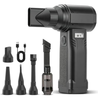 Compressed Air Duster, 300,000RPM Electric Air Duster with LED Light