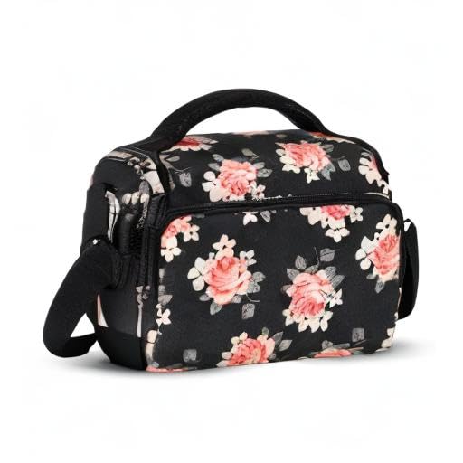 DOMISO Camera Bag Case Waterproof Anti-shock Shoulder Bag, Flower - color: Flower
