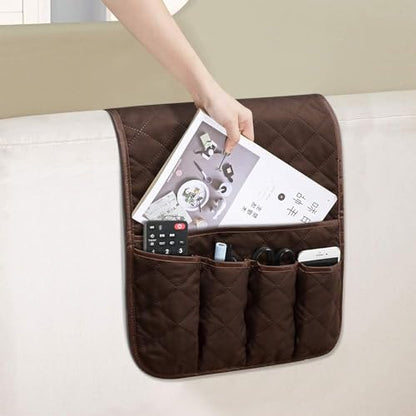 Armchair Caddy for Recliner, Non Slip Sofa Arm Organizer, Coffee - color: COFFEE-1