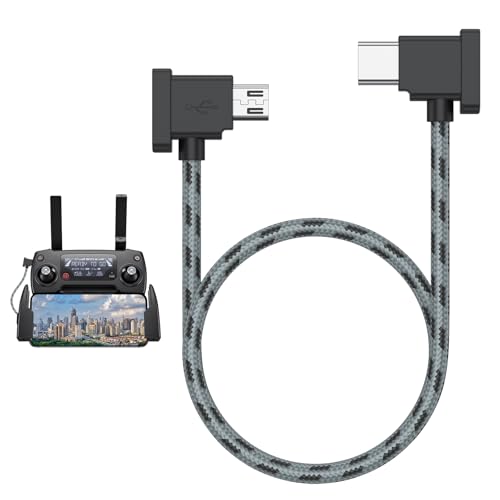 Vancle Micro to USB C Remote Controller Cable for DJI Mavic Mini/Mini SE, Mavic 2 Pro/Zoom, Mavic Pro/Air, Spark, DJI Drone to IPhone17/16/15/Tablet Cable (1ft/30cm)